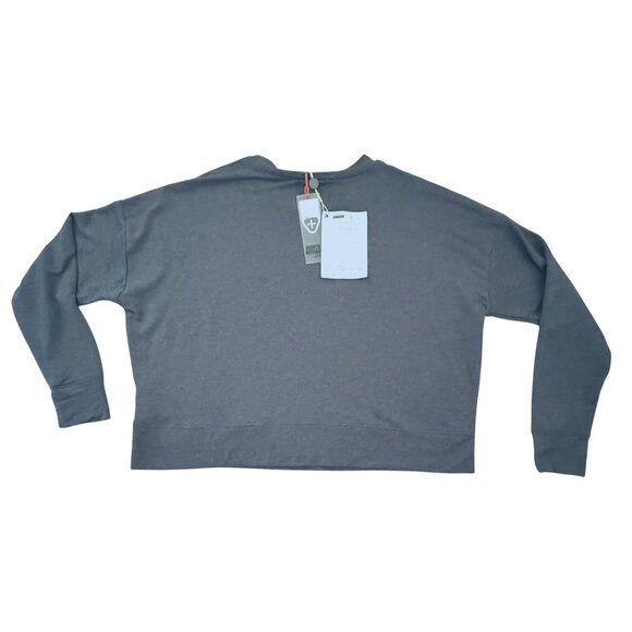 Gertrude Gaston Cropped Oversized Sweatshirt  Size Medium Gray Long Sleeve NWT - Picture 6 of 10